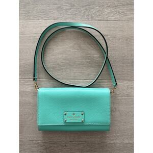 Kate Spade Natalie Crossbody Bag Leather Robins Egg Teal Turquoise Mini Purse